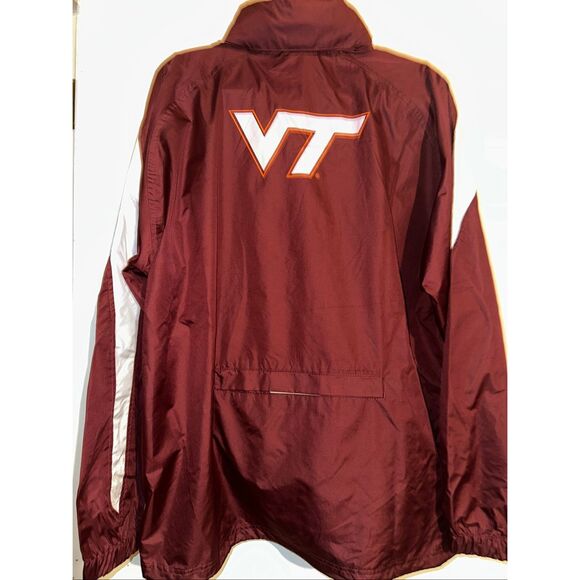 Virginia Tech Windbreaker Running Track Jacket Genuine Stuff Size XL Hidden Hood - Picture 3 of 6
